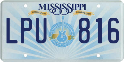 MS license plate LPU816