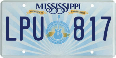 MS license plate LPU817