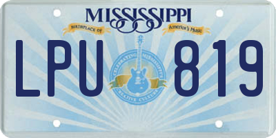 MS license plate LPU819