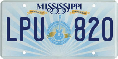 MS license plate LPU820