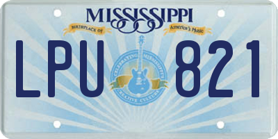 MS license plate LPU821