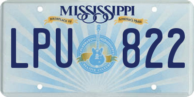 MS license plate LPU822