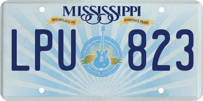 MS license plate LPU823