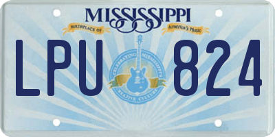 MS license plate LPU824