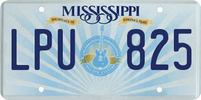MS license plate LPU825