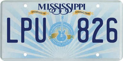 MS license plate LPU826