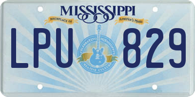 MS license plate LPU829