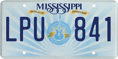 MS license plate LPU841