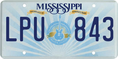 MS license plate LPU843