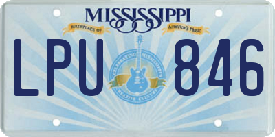 MS license plate LPU846
