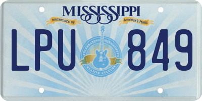 MS license plate LPU849