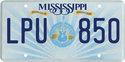 MS license plate LPU850