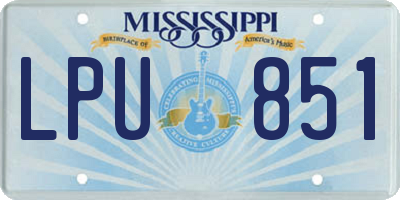 MS license plate LPU851