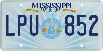 MS license plate LPU852