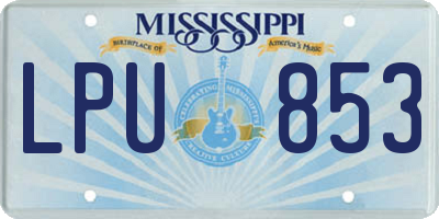 MS license plate LPU853
