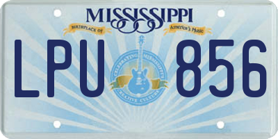 MS license plate LPU856