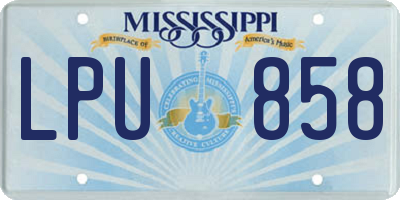 MS license plate LPU858