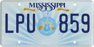 MS license plate LPU859