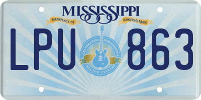 MS license plate LPU863
