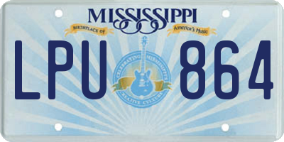 MS license plate LPU864