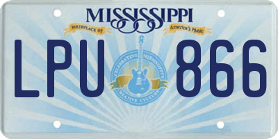 MS license plate LPU866
