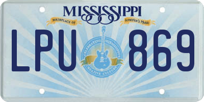 MS license plate LPU869