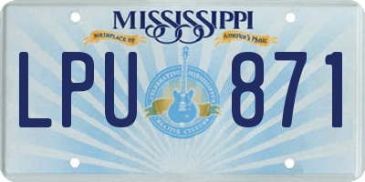 MS license plate LPU871