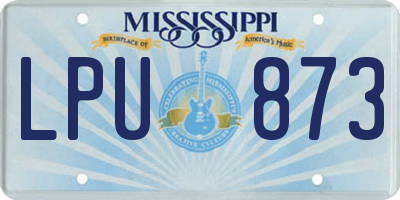 MS license plate LPU873