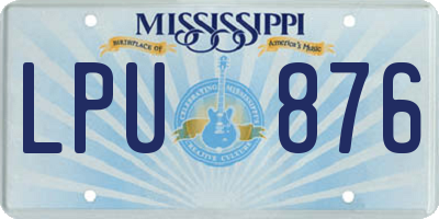 MS license plate LPU876