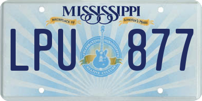 MS license plate LPU877