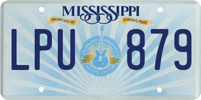 MS license plate LPU879