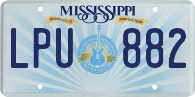 MS license plate LPU882