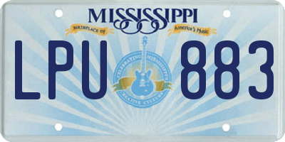 MS license plate LPU883