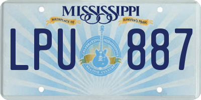 MS license plate LPU887