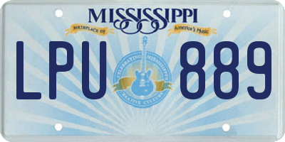 MS license plate LPU889