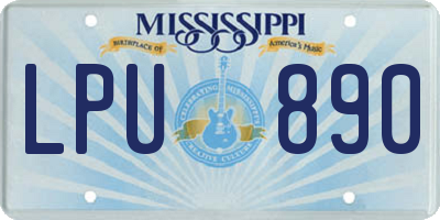 MS license plate LPU890