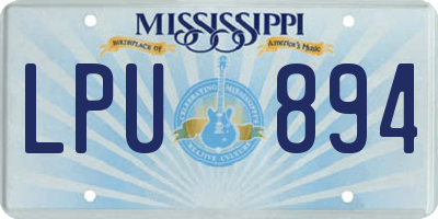 MS license plate LPU894