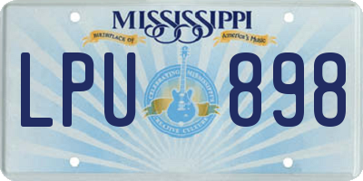 MS license plate LPU898