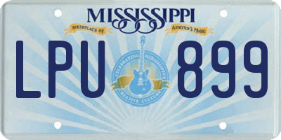 MS license plate LPU899