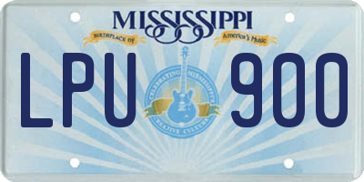 MS license plate LPU900