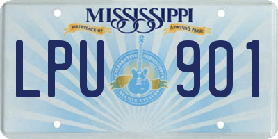 MS license plate LPU901