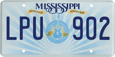 MS license plate LPU902