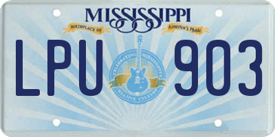 MS license plate LPU903
