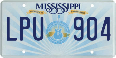 MS license plate LPU904