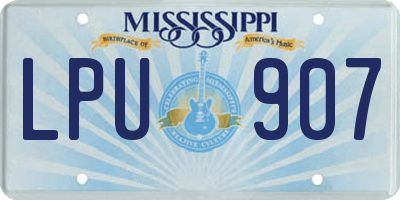 MS license plate LPU907