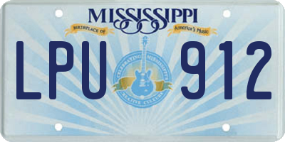 MS license plate LPU912