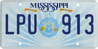 MS license plate LPU913