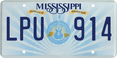MS license plate LPU914