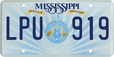 MS license plate LPU919