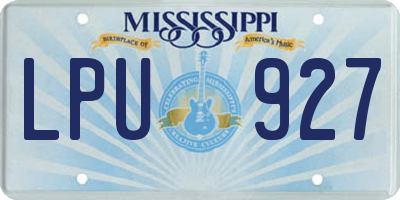 MS license plate LPU927